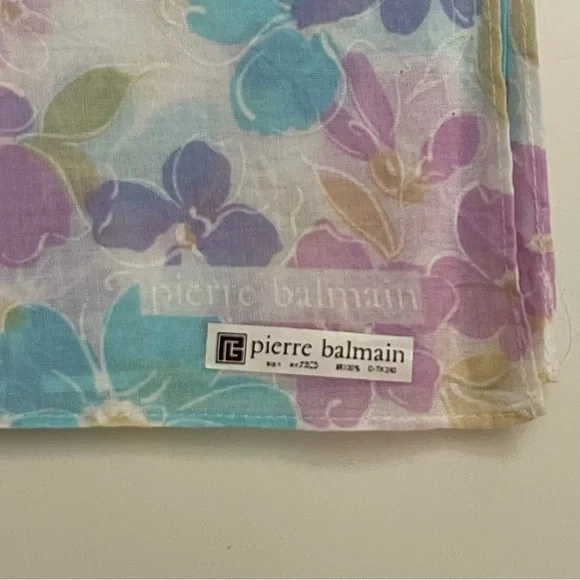 Pierre Balmain Floral Cotton Handkerchief - Picture 1 of 8